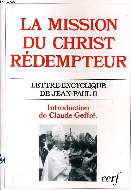 LA MISSION DU CHRIST REDEMPTEUR lettre encyclique de Jean Paul II