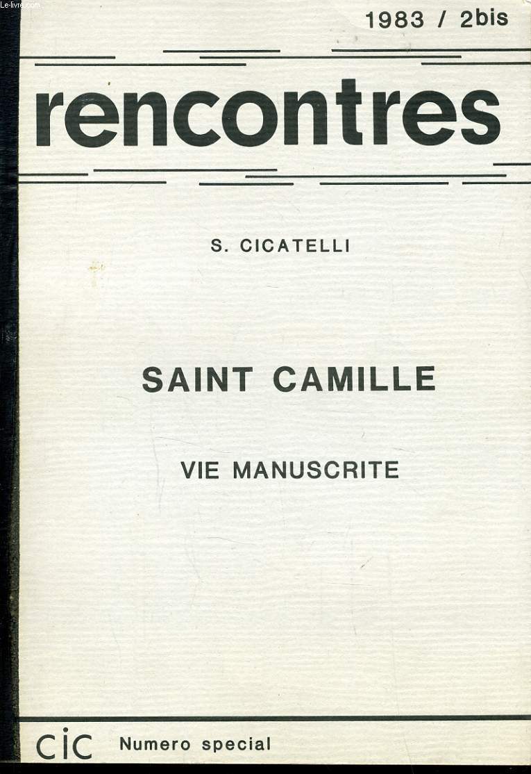 SAINTE CAMILLE vie manuscrite