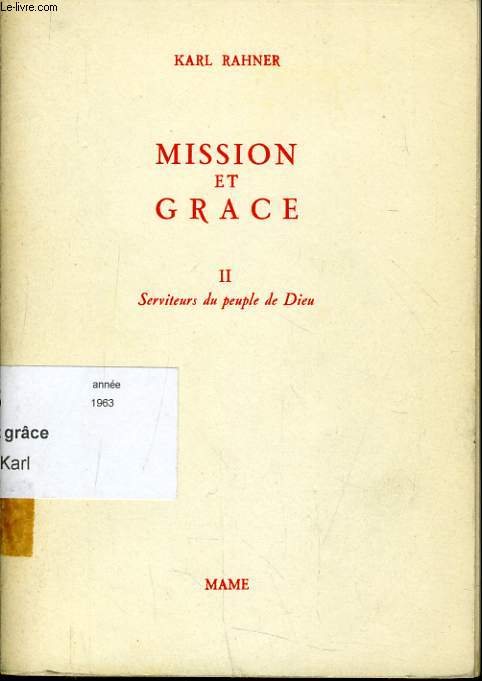 MISSION ET GRACE II serviteurs du peuple de Dieu