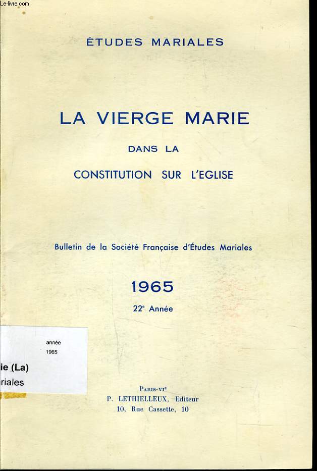 LA VIERGE MARIE DANS LA CONSTITUTION SUR L'EGLISE