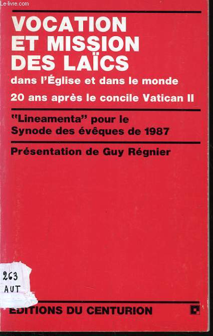 VOCATION ET MISSION LACS dans l'glise et dans le monde 20 ans aprs le concile Vatican II