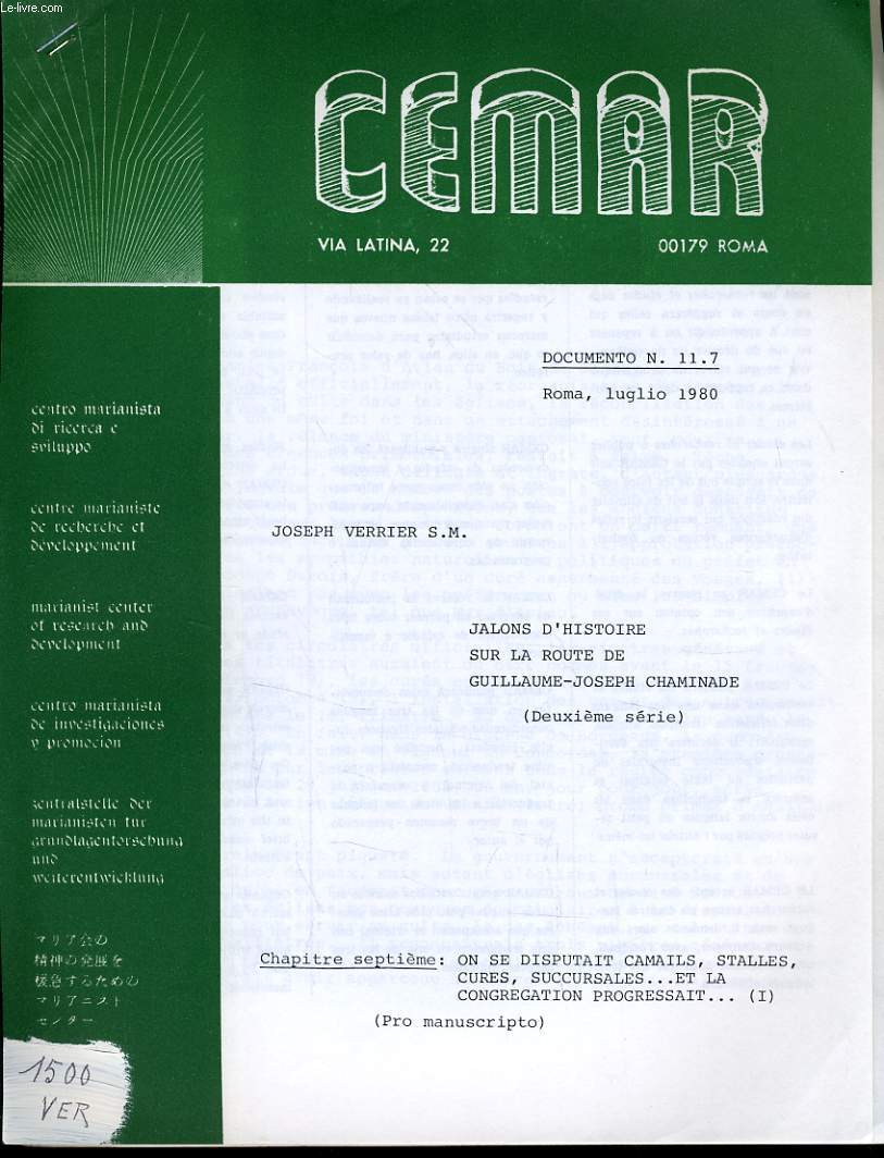 CEMAR n11.7 : Chapitre 7 