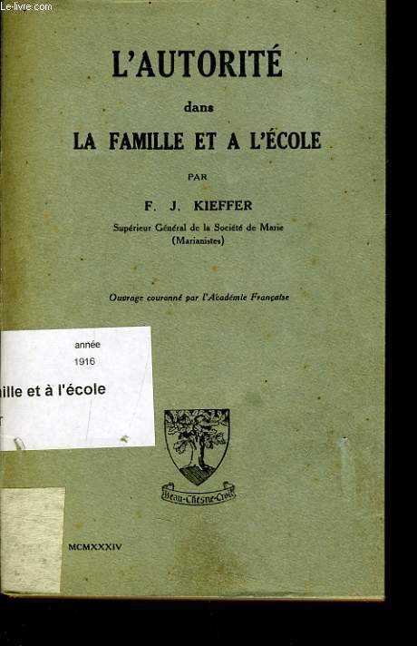 L'AUTORITE DANS LA FAMILLE ET A L'ECOLE