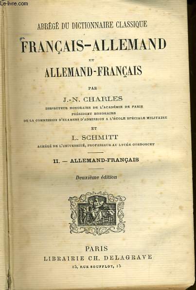 FRANCAIS ALLEMAND - ALLEMAND FRANCAIS tome II : Allemand Franais