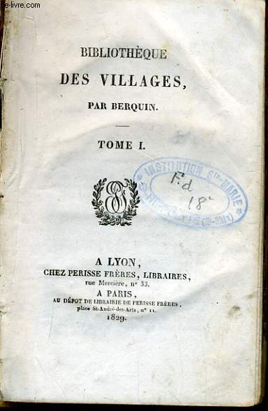 BIBLIOTHEQUE DES VILLAGES Tome 1