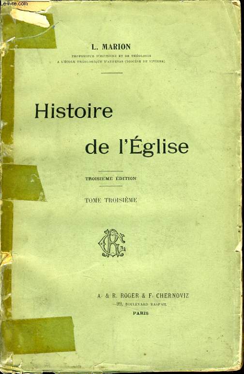 HISTOIRE DE L'EGLISE tome 3