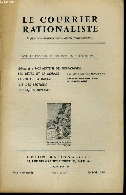 LE COURRIER RATIONALISTEn5 (supplment mensuel aux 