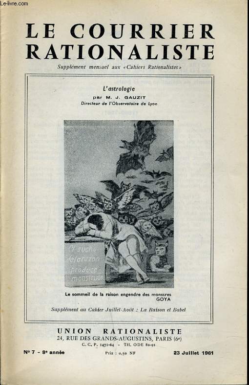 LE COURRIER RATIONALISTEn7 (supplment mensuel au cahier de Juillet-Aot) : L'astrologie