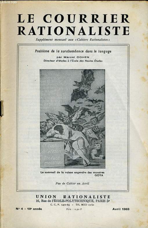 LE COURRIER RATIONALISTEn4 : Problme de la surabondance dans le language