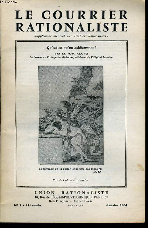 LE COURRIER RATIONALISTEn1 : Qu'est ce qu'un mdicament ?