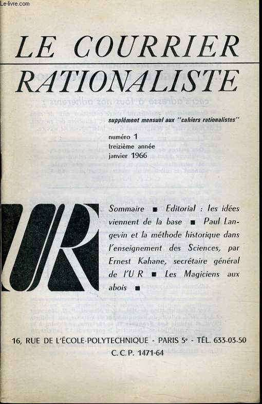 LE COURRIER RATIONALISTEn1 (supplment mensuel aux 