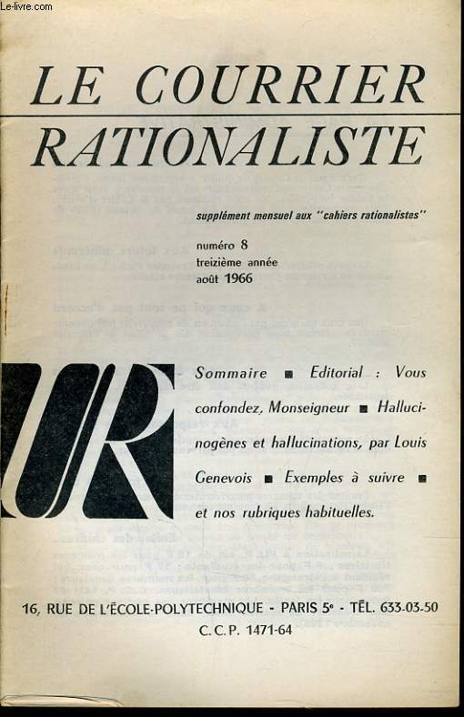 LE COURRIER RATIONALISTEn8 (supplment mensuel aux 