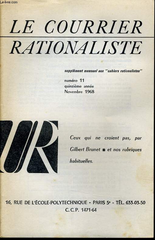 LE COURRIER RATIONALISTEn11 (supplment mensuel aux 