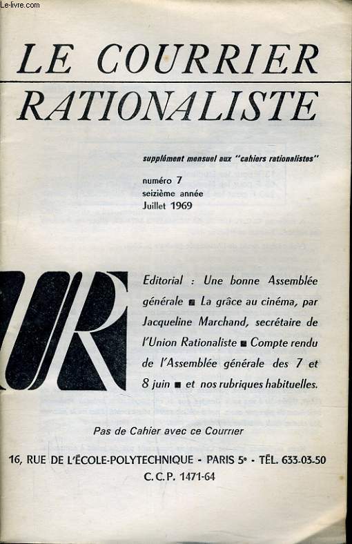 LE COURRIER RATIONALISTEn7 (supplment mensuel aux 