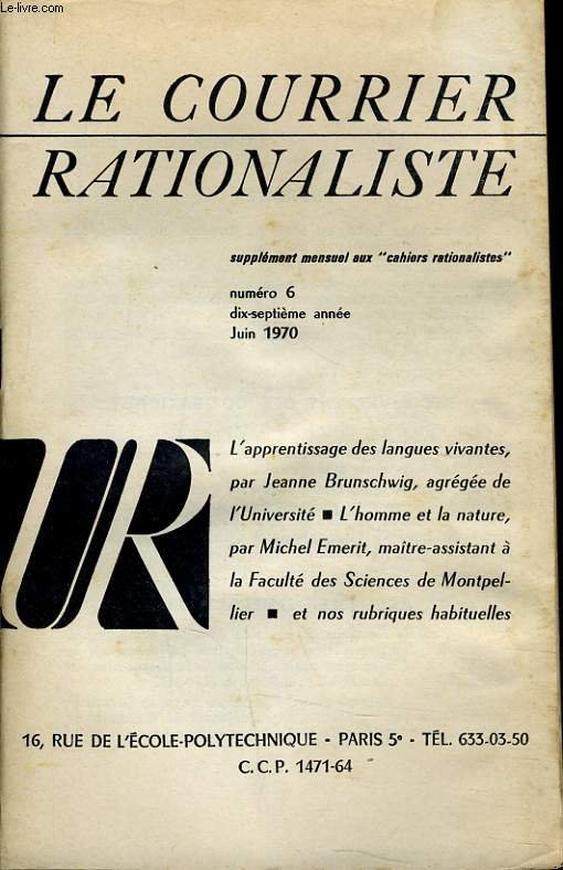 LE COURRIER RATIONALISTEn6 (supplment aux 