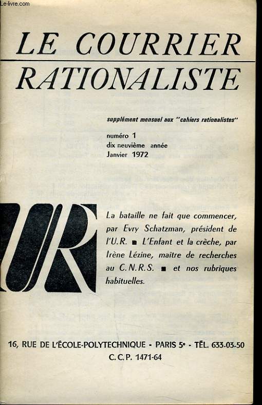 LE COURRIER RATIONALISTEn1 (supplment mensuel aux 