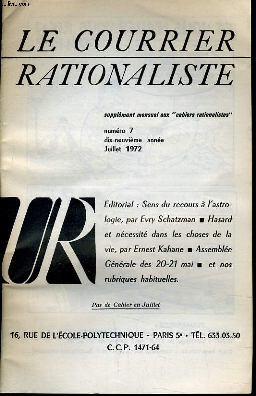 LE COURRIER RATIONALISTEn7 (supplment mensuel aux 