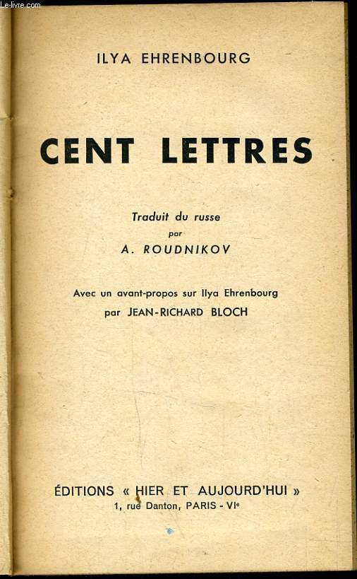 CENT LETTRES