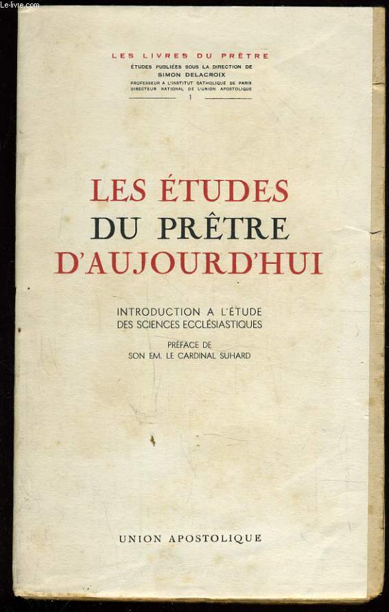 LES ETUDES DU PRTRE D'AUJOURD'HUI