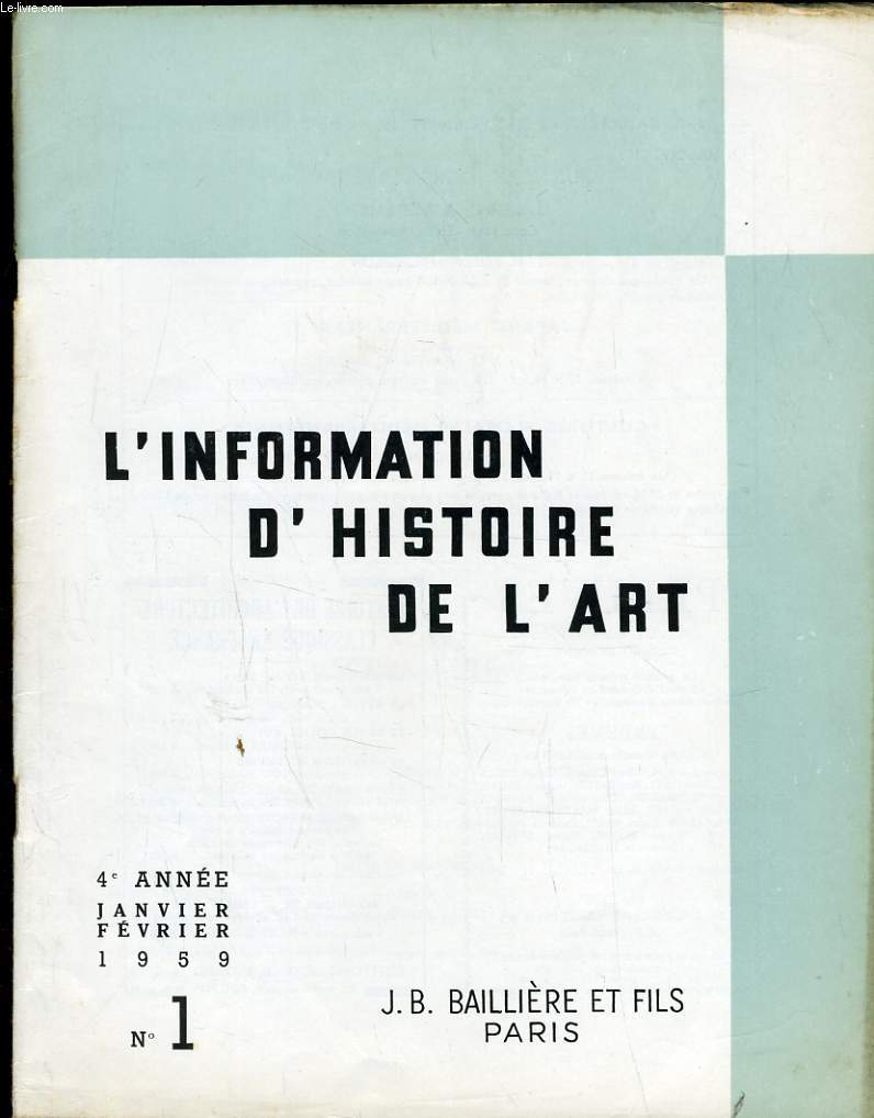 INFORMATION D'HISTOIRE DE L'ART n1 : Le 