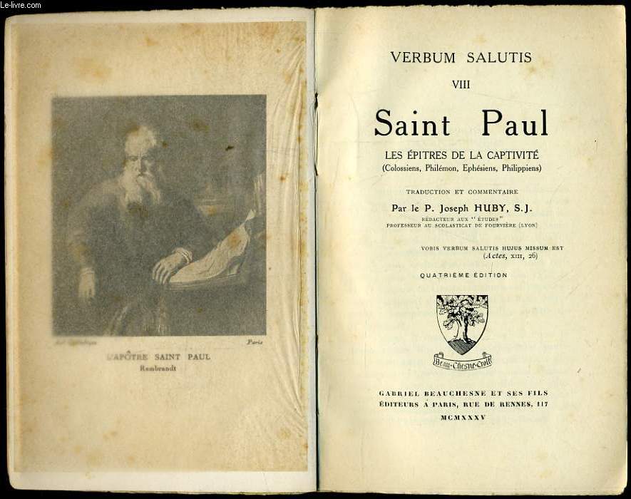 VERBUM SALUTIS VIII SAINT PAUL les pitres de la captivit.