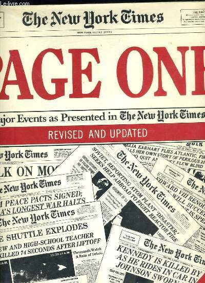 PAGE ONE MAJOR EVENTS 1920 - 1988 AS PRESENTED IN THE NEW YORK TIMES
