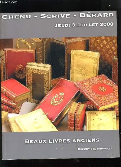 CATALOGUE HOTEL DES VENTES LYON PRESQUILE - BEAUX LIVRES ANCIENS - JEUDI 3 JUILLET 2008