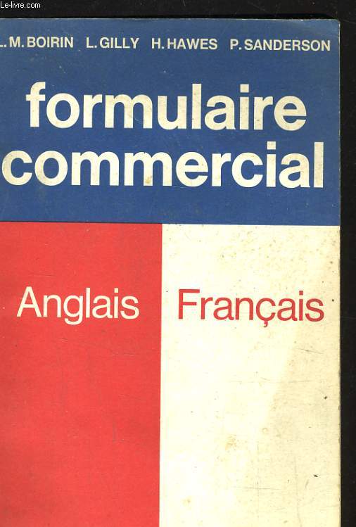 FORMULAIRE COMMERCIAL ANGLAIS FRANCAIS