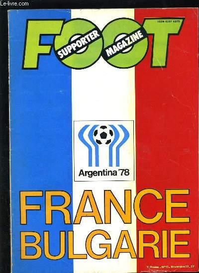 FRANCE BULGARIE - ARGENTINA 1978