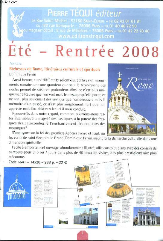 CATALOGUE PIERRE TEQUI ETE, RENTREE 2008.