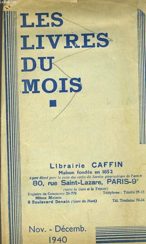 LES LIVRES DU MOIS. NOV-DEC. 1940.