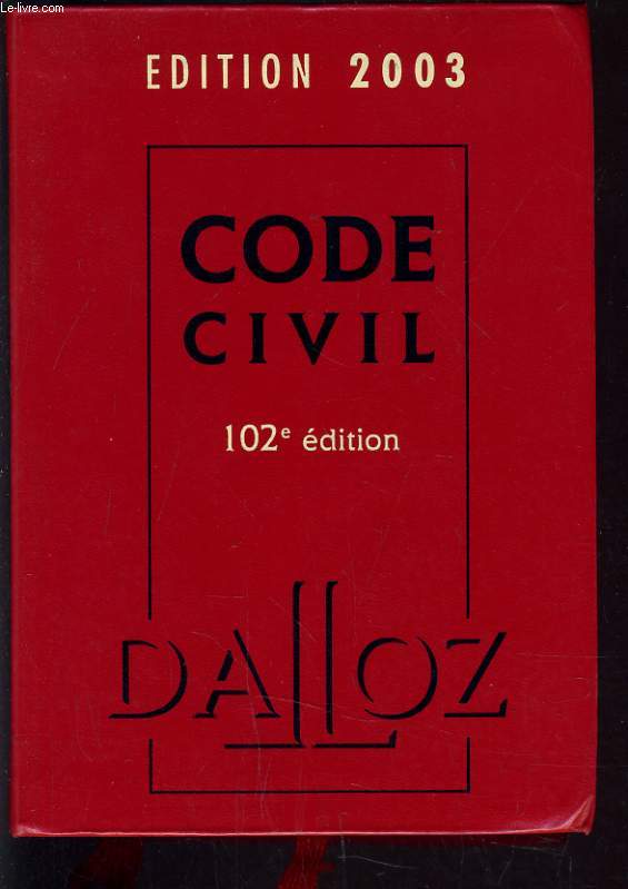 CODE CIVIL DALLOZ EDITION 2003.