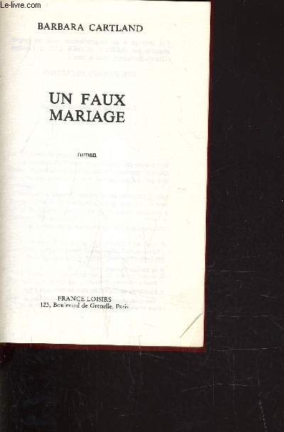 UN FAUX MARIAGE.