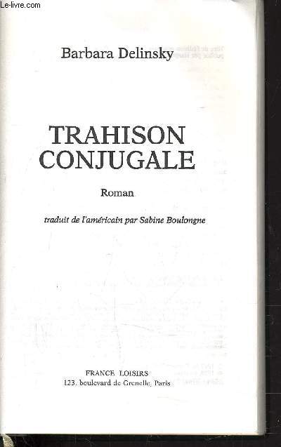 TRAHISON CONJUGALE.