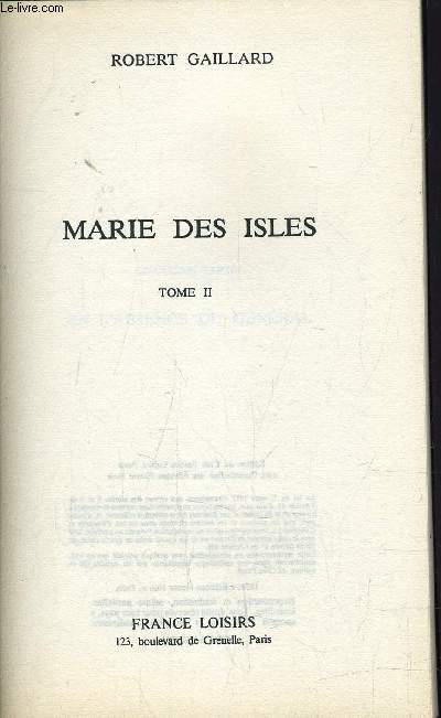MARIE DES ISLES - TOME 2.