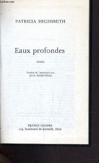 EAUX PROFONDES.