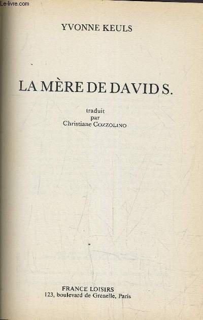 LA MERE DE DAVID S.