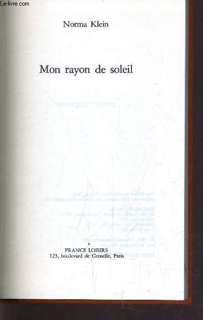 MON RAYON DE SOLEIL.