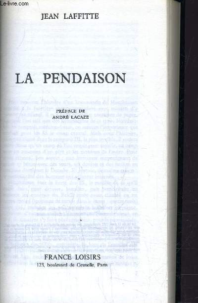 LA PENDAISON.