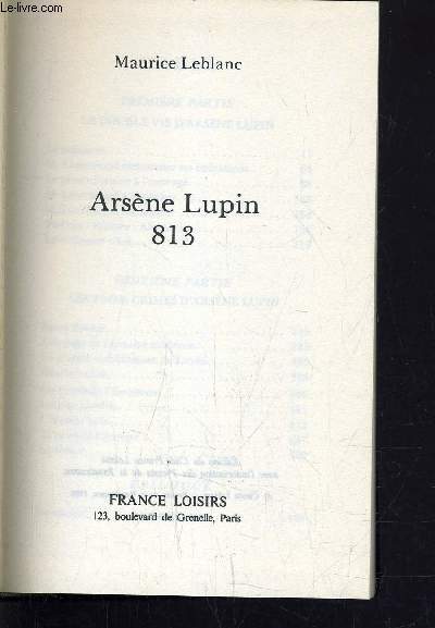 ARSENE LUPIN 813.