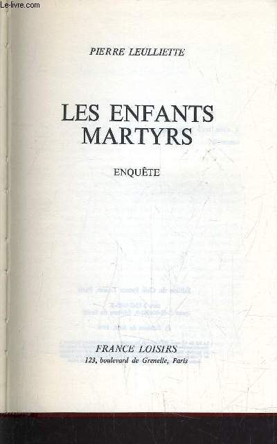 LES ENFANTS MARTYRS.