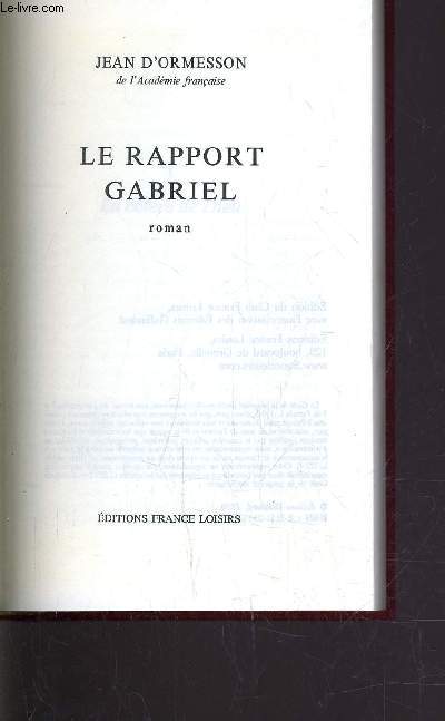 LE RAPPORT GABRIEL.