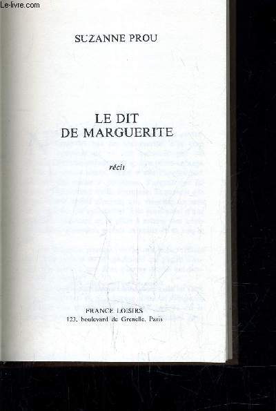 LE DIT DE MARGUERITE.