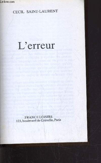 L'ERREUR.