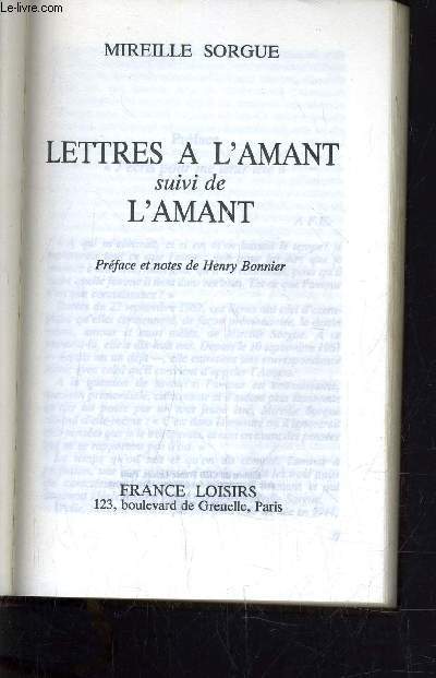 LETTRES A L'AMANT / L'AMANT.