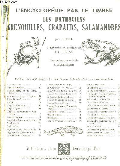 L'ENCYCLOPEDIE PAR LE TIMBRE - LES BATRACIENS - GRENOUILLES CRAPAUDS SALAMANDRES.