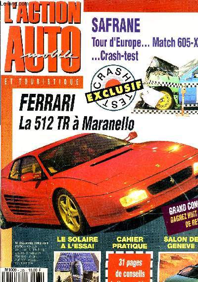 L'ACTION AUTO MOTO ET TOURISTIQUE - N365 AVRIL 1992.
