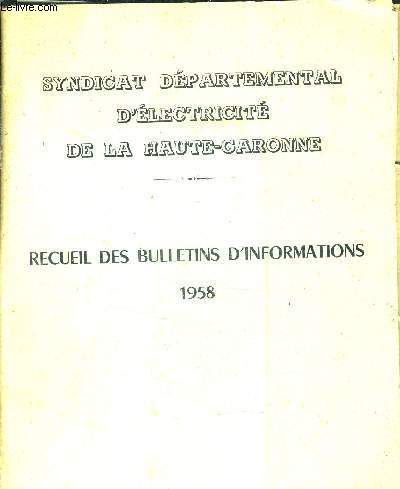 RECUEIL DES BULLETINS D'INFORMATIONS 1958.
