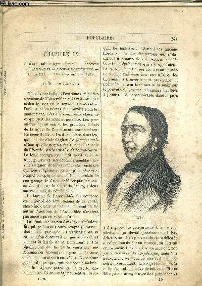 HISTOIRE DE FRANCE POPULAIRE DEPUIS LES TEMPS LES PLUS RECULES JUSQU'A NOS JOURS - seconde rpublique - seconde constituante - commission excutive - le 15 mai - journes de juin 1848 - gouvernement du gnral Cavaignac - lection du 10 dcembre ...