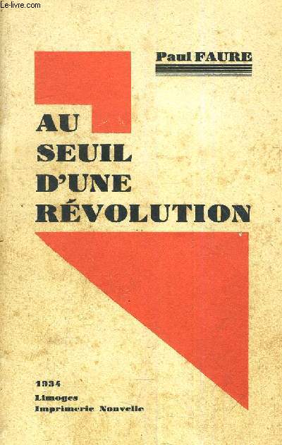 AU SEUIL D'UNE REVOLUTION.